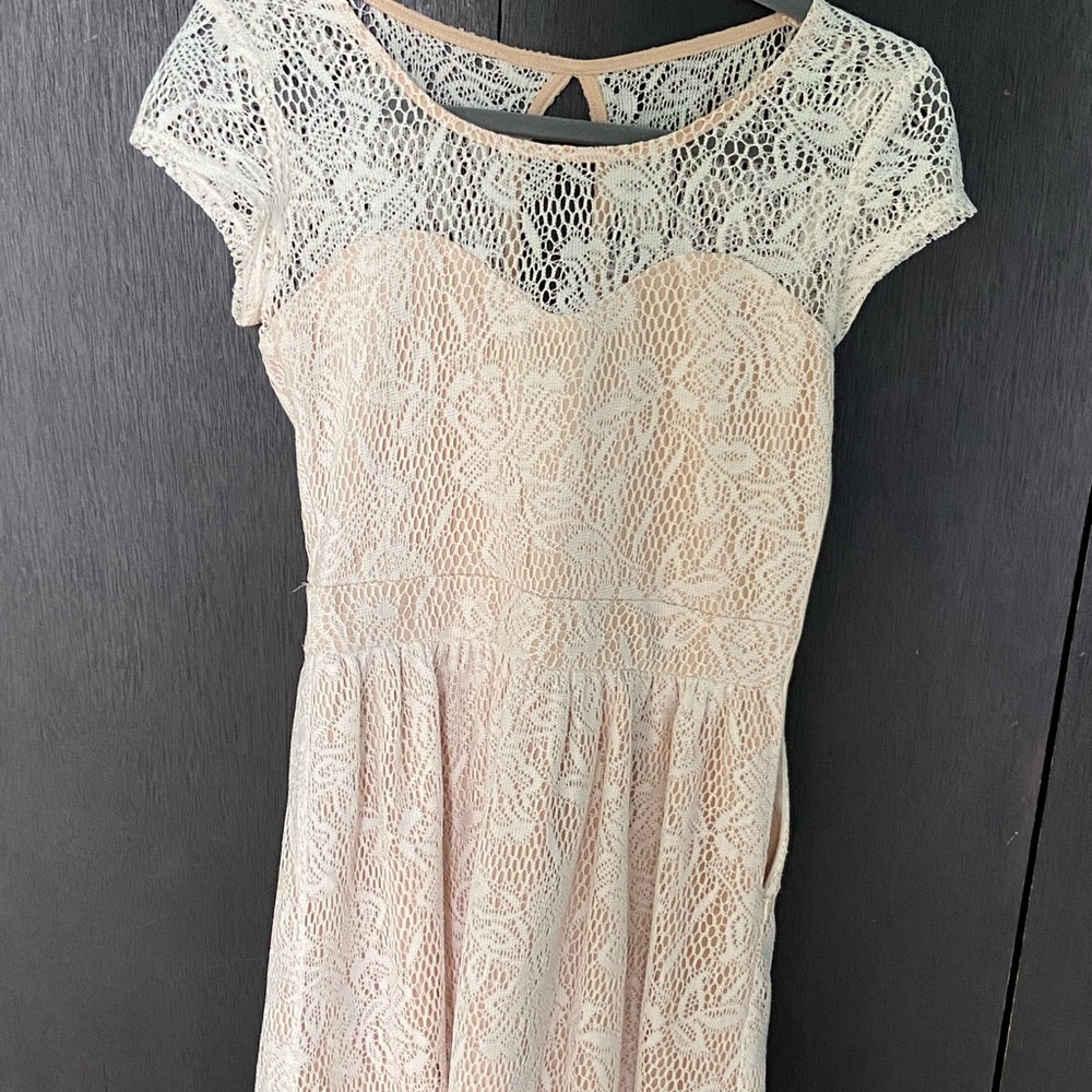 Lacy cream colored dress